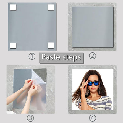 Frameless Acrylic Wall Mirror Tiles - Flexible Full Body Mirror - 12''x12'' - Set of 4