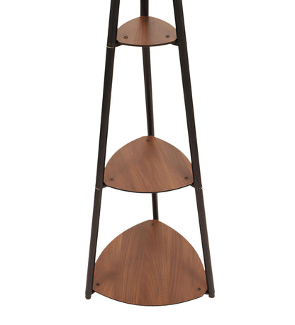 Bamboo Tripod Floor Lamp - Eco-Friendly Rattan Shade - 14x12 inch - Wooden Standing Lamp for Living Room