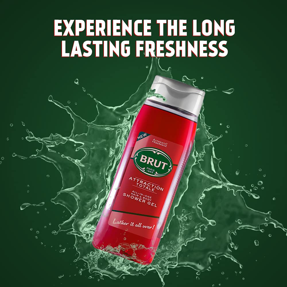 Brut Attraction All-in-One Shower Gel for Men - 500ml