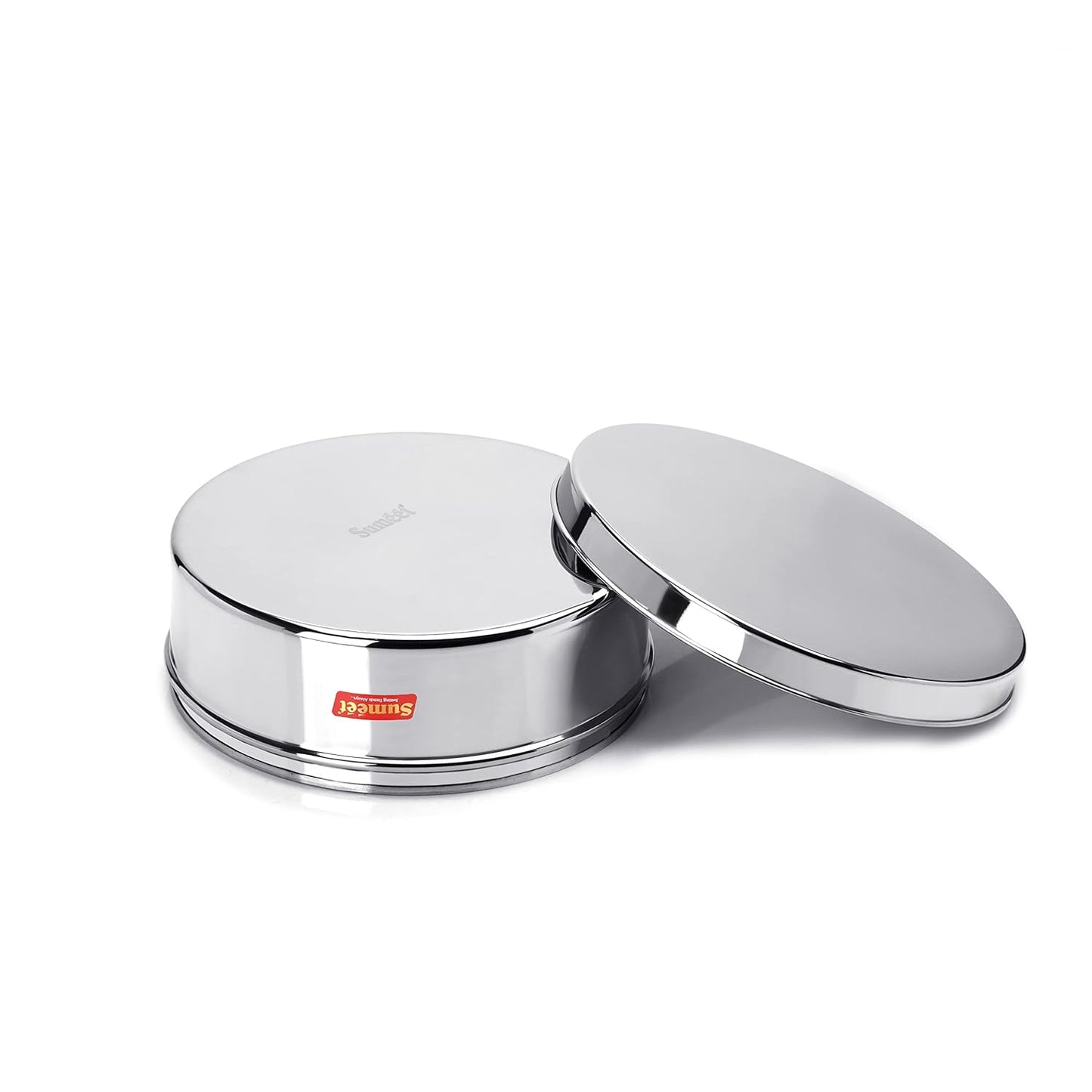Sumeet Stainless Steel Flat Canister/Storage Container (1.2Ltr) (17Cm)