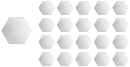 Acrylic Hexagonal Wall Mirror Set of 20 - Silver - Self-Adhesive - Easy Installation