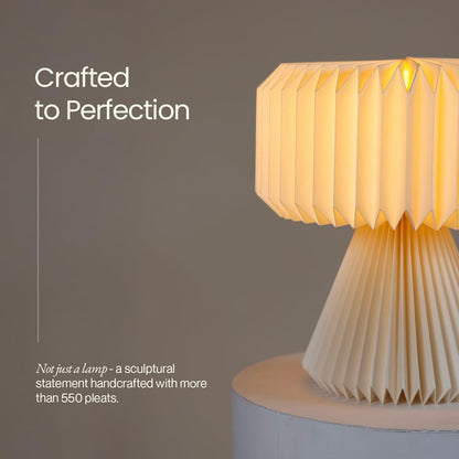 Table Lamp Origami Design Laminated Paper 32 cm Tall Dust and Water Resistant