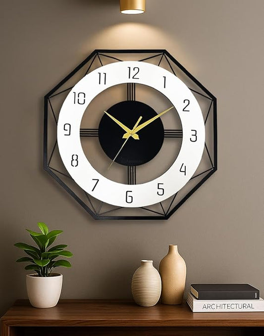 Fancy Metal Wall Clock for Home Decor – Stylish Living Room & Bedroom Watch, Designer Wallclock, Big Size Hanging Watch (Style 1, 40 Cm)