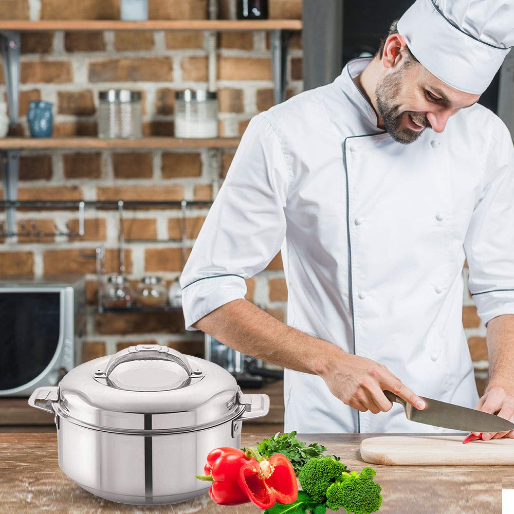 CELLO Maxima Insulated Casserole Hot Pot For Kitchen 1350ml, Silver