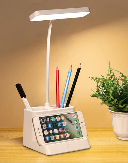 LED Desk Lamp with Touch Control, 3 Color Modes, Flexible Gooseneck, White