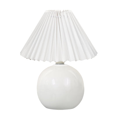 Ceramic Table Lamp with Fabric Shade - Modern Design - 1 E27 Bulb - 60W Max - White