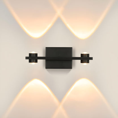LED Wall Light Modern Design Matt Black Aluminium 2 Up 2 Down  Warm White