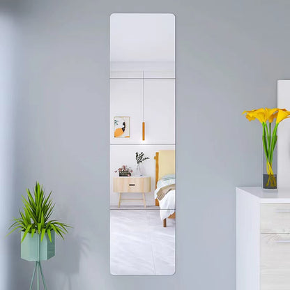 Full Length Wall Mirror - Modern Shatterproof Acrylic - Silver - 8x8 inches - Rectangular Design