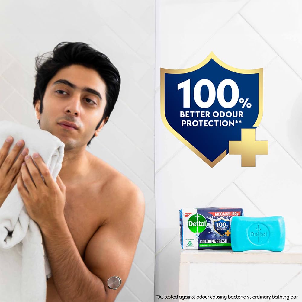 Cologne Fresh Bathing Soap Bar 150g, Pack of 4 (600g)