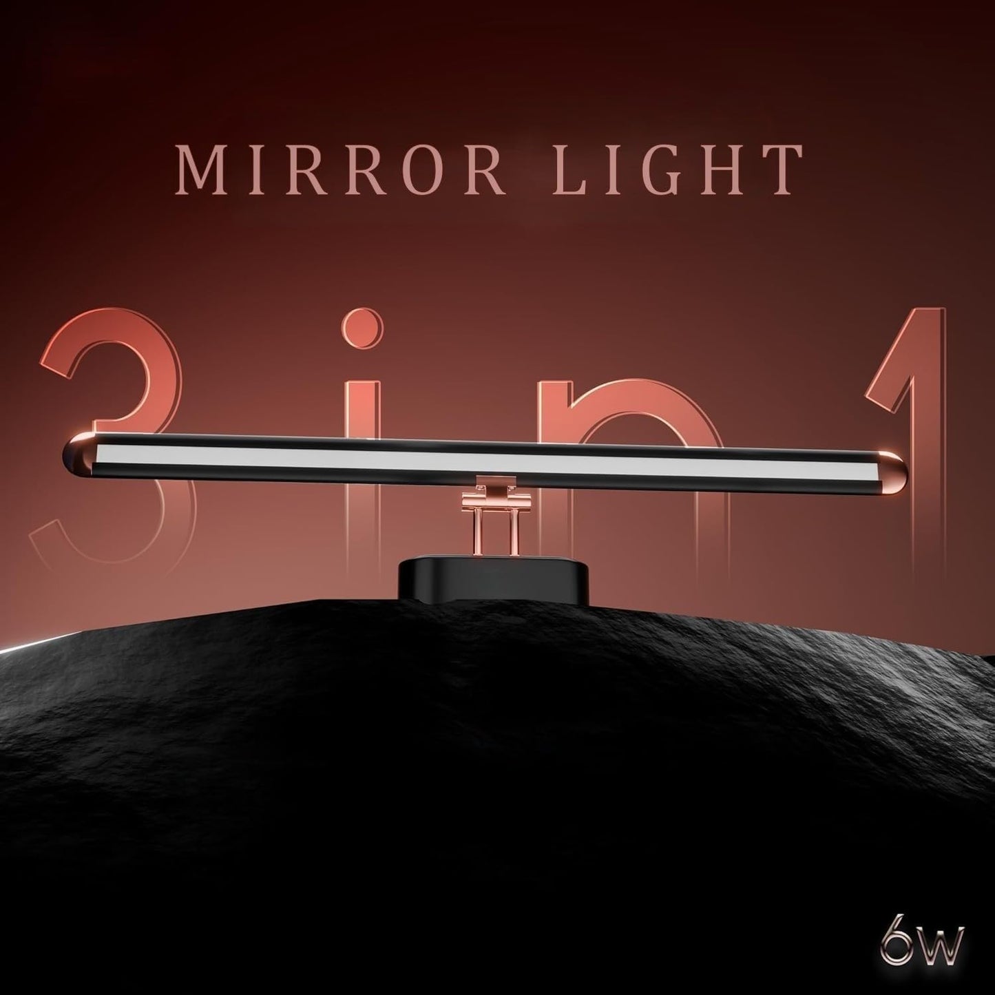 LED Wall Light with Color Changing Feature Black Rose Gold Finish 33cm