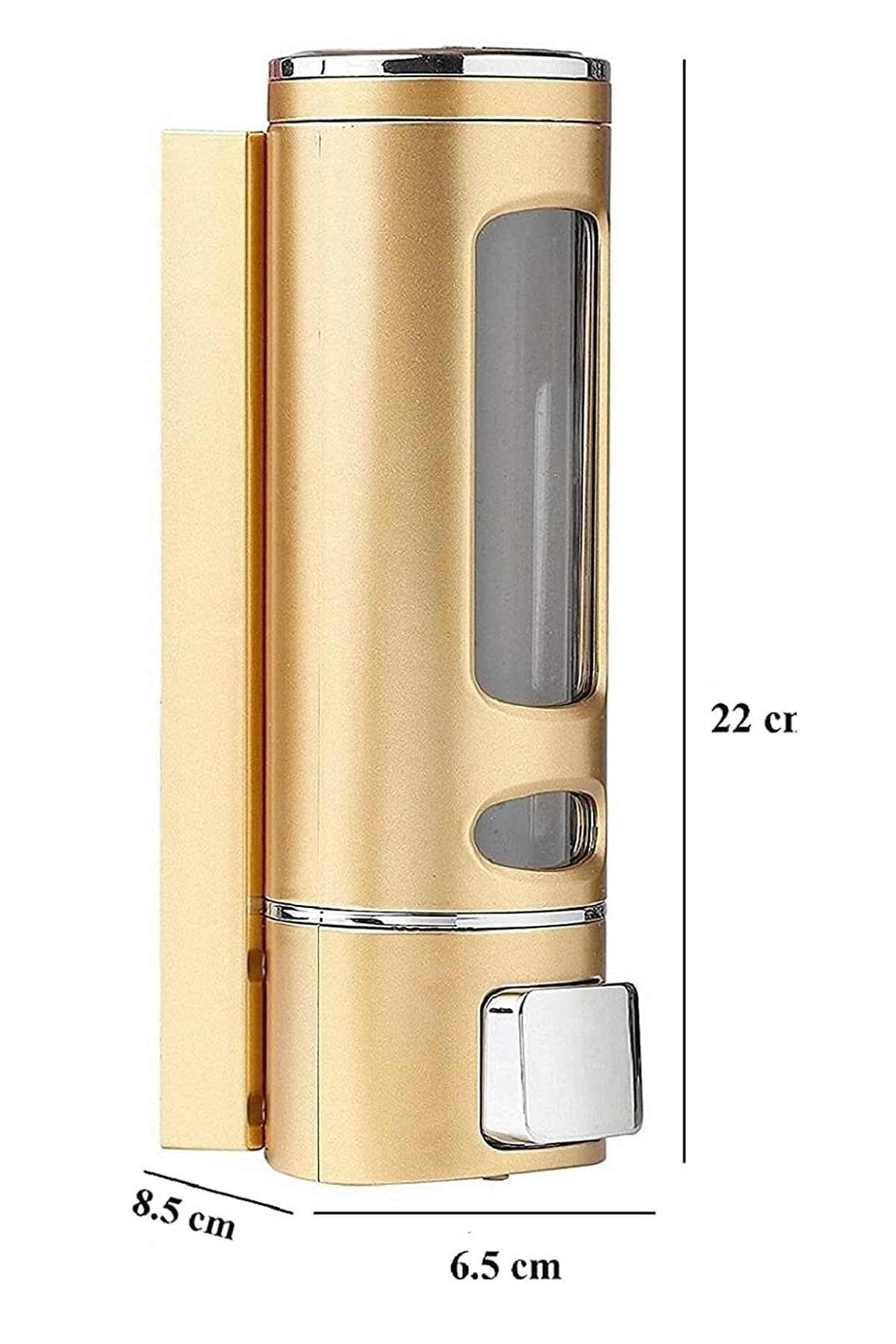 Wall Mounted Liquid Soap Dispenser - Modern Gold Finish - 400ml Capacity
