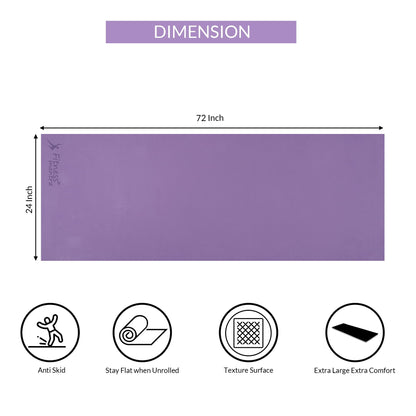 4mm Anti-Slip Yoga Mat with Carrying Strap - Purple