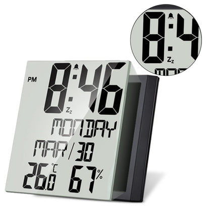 Digital Wall Clock with Temperature and Humidity Display - Battery Operated, Large Screen