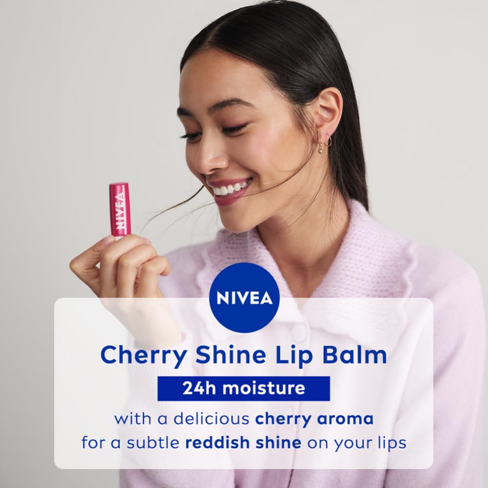NIVEA Cherry Shine Lip Balm 4.8g - Moisturizing Gloss Finish