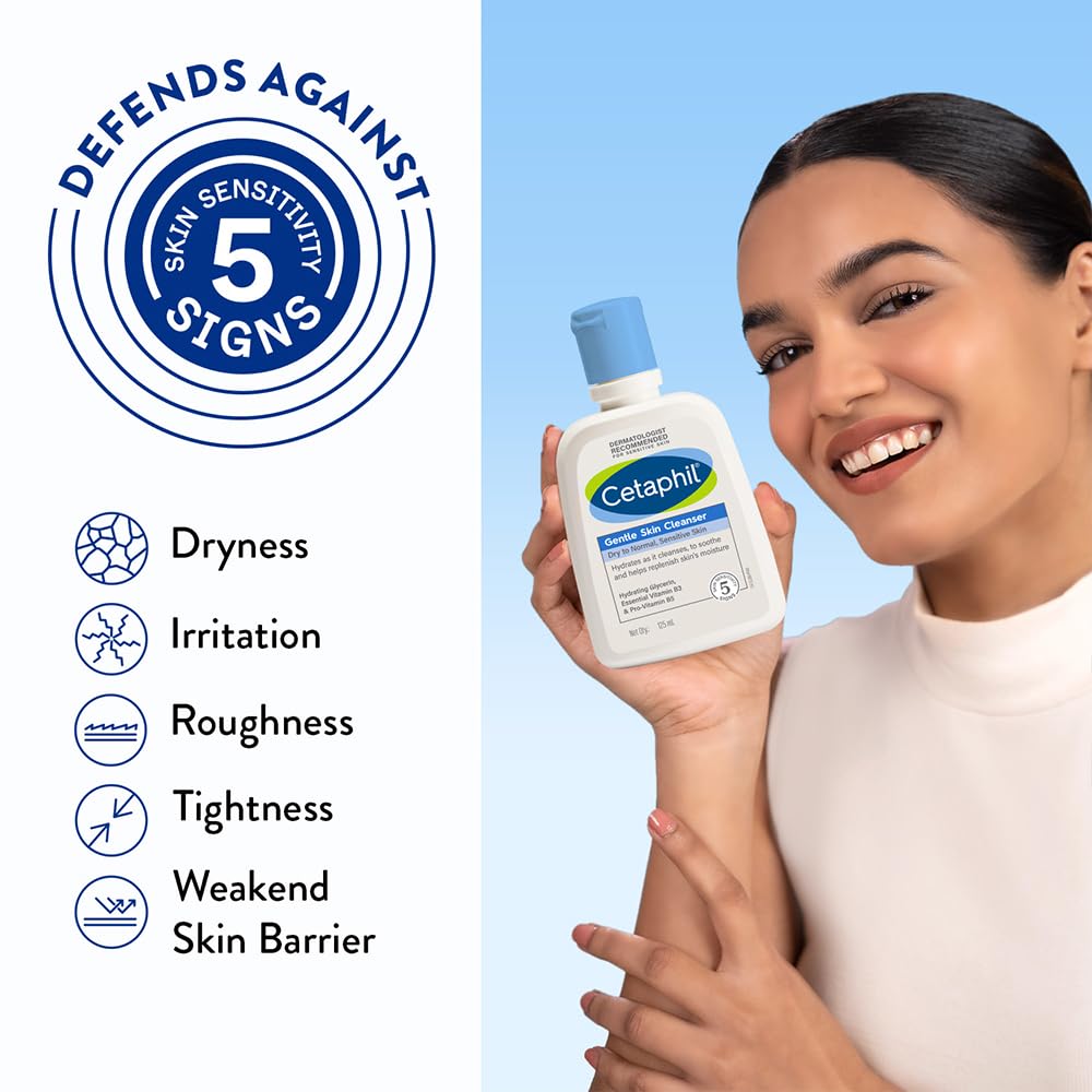 Cetaphil Gentle Hydrating Face Wash, 125ml, Niacinamide, B5