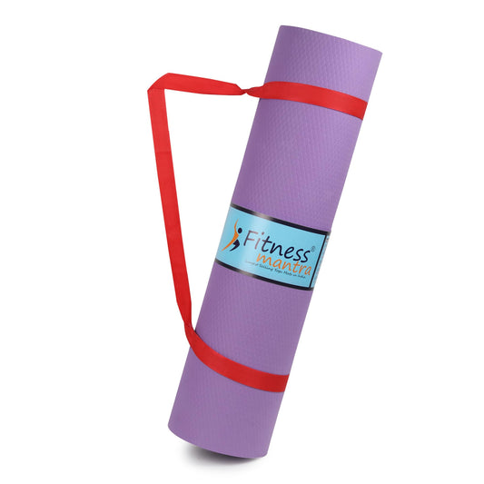 4mm Anti-Slip Yoga Mat with Carrying Strap - Purple