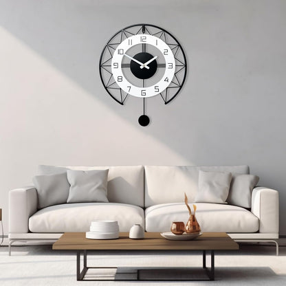 Metal Analog Wall Clock - 40 cm - Oversized Design for Living Room, Office, Kitchen