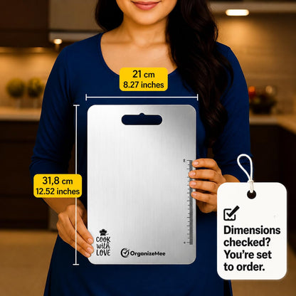 OrganizeMee Stainless Steel Chopping Board (Medium)(31.8CM X 21CM)