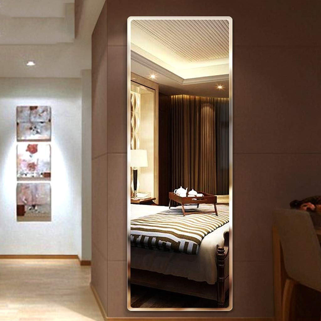 Frameless Beveled Wall Mirror 5mm Thickness 18x42 inch Rectangular Design