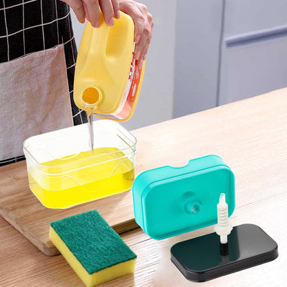 Soap Dispenser with Caddy - ABS Plastic - 12 x 12 x 9 cm - Multicolor
