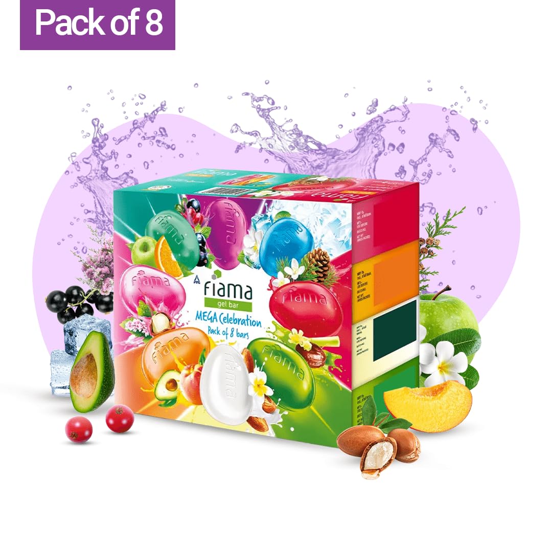 8 Gel Bathing Bars with Skin Conditioners, 125g Each (Pack of 8)