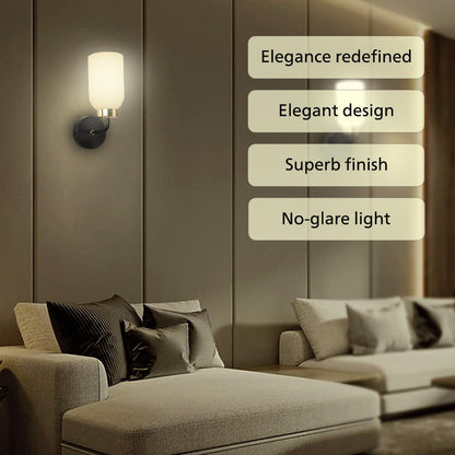 Wall Light Modern Design Black & Brass Finish E27 Compatible 9W Max Size