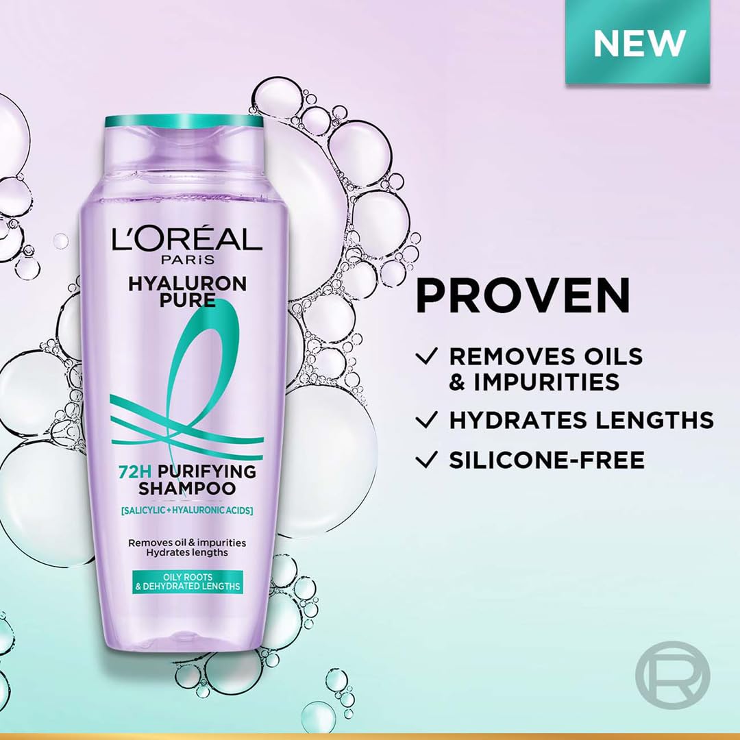 L'OrŽal Paris Hyaluron Pure Shampoo for Oily Scalp, 200ml