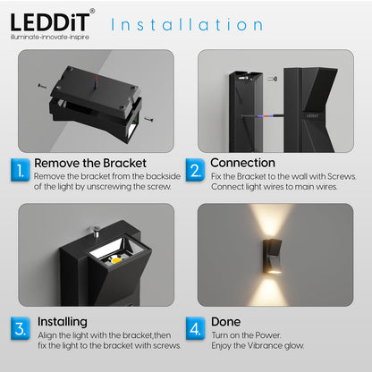 LED Wall Light Up Down Design Aluminium Waterproof IP65 Warm White 5-Watt