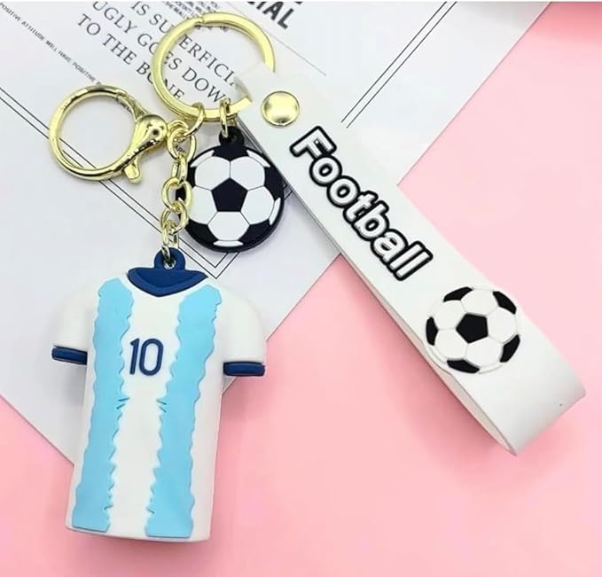 Messi Argentina Jersey No 10 Keychain | Football Keychain | Silicone | Lanyard |