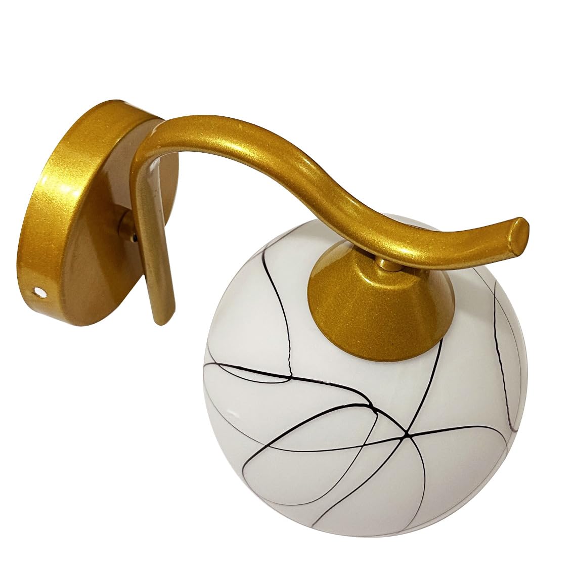 Wall Light Modern Classic Design Metal and Glass Gold and White 10-15 Sq mtr