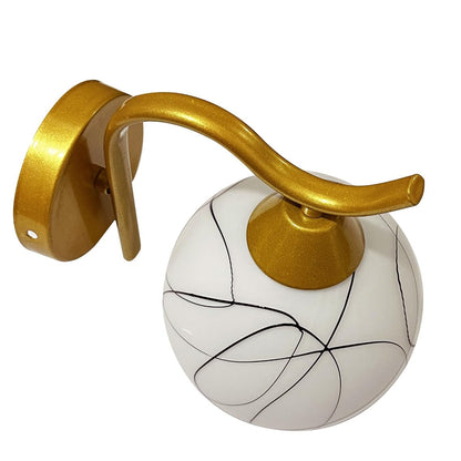Wall Light Modern Classic Design Metal and Glass Gold and White 10-15 Sq mtr