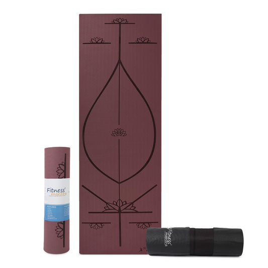 Eco-Friendly TPE Yoga Mat with Alignment Lines - Lightweight & Durable