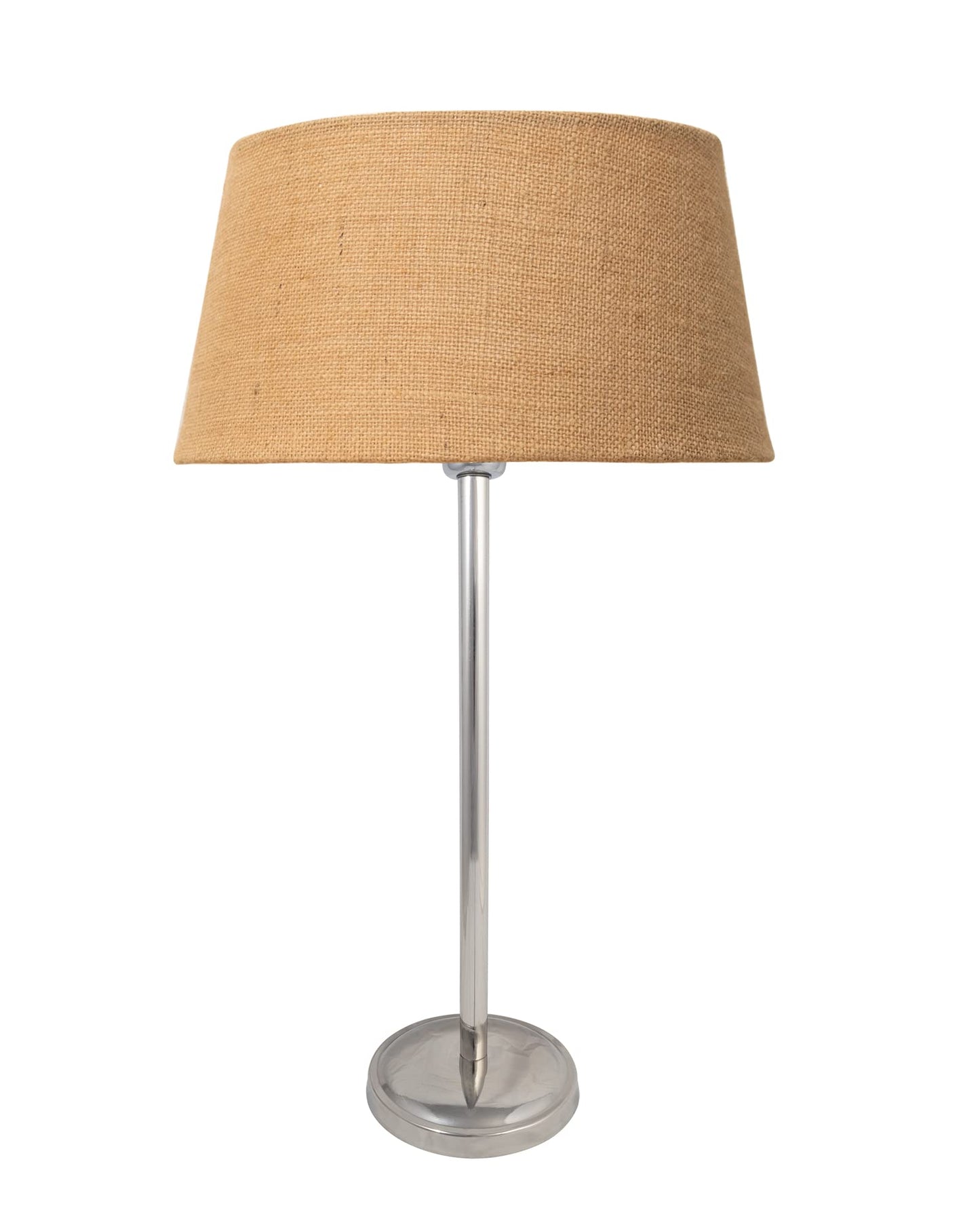 Table Lamp with Fabric Shade and Chrome Base - 33x33x58 cm - Brown