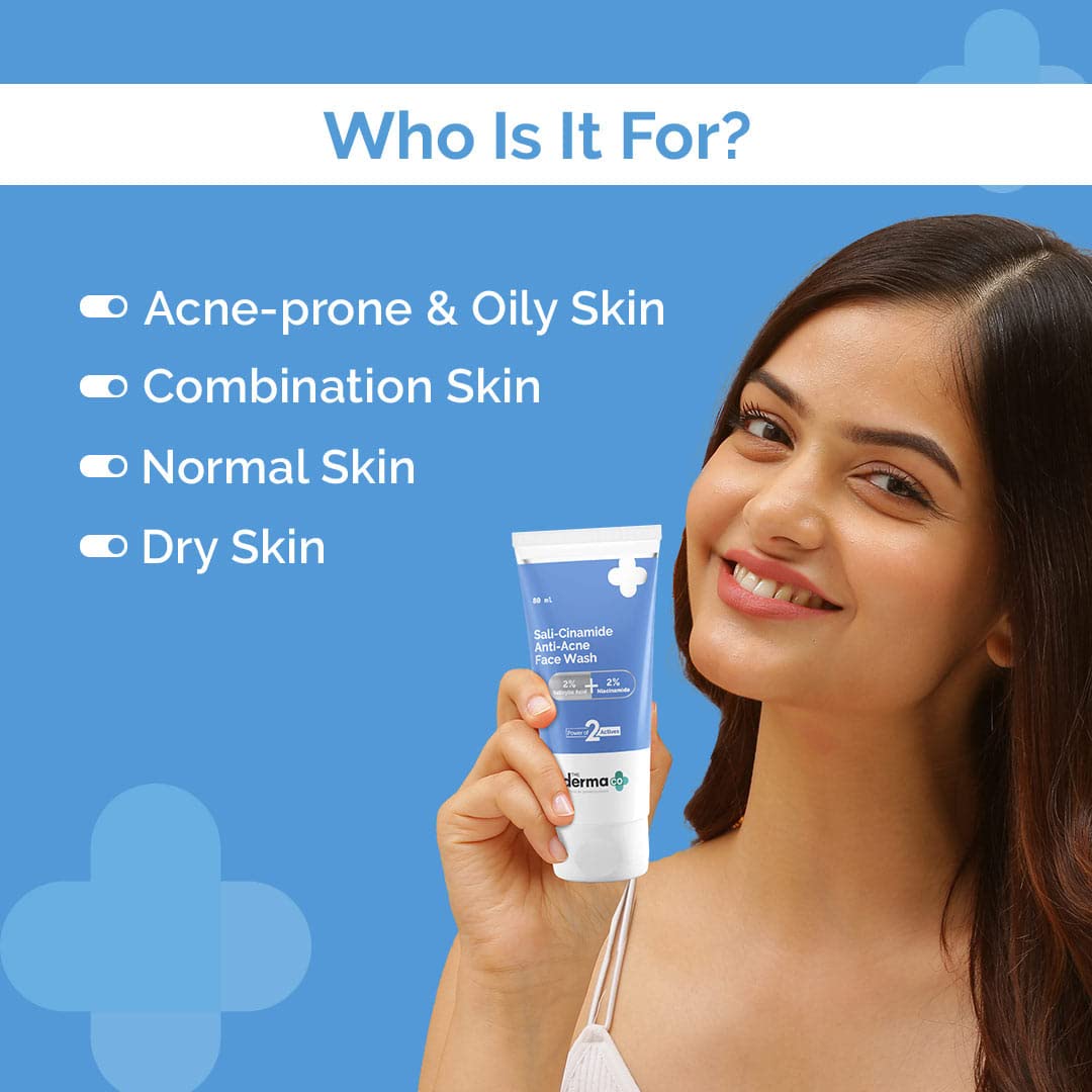 Anti-Acne Face Wash with 2% Salicylic & Niacinamide, 80ml