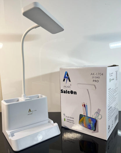 LED Desk Lamp with 3 Color Modes, USB Rechargeable, Flexible Gooseneck, Plastic, Eye Protection