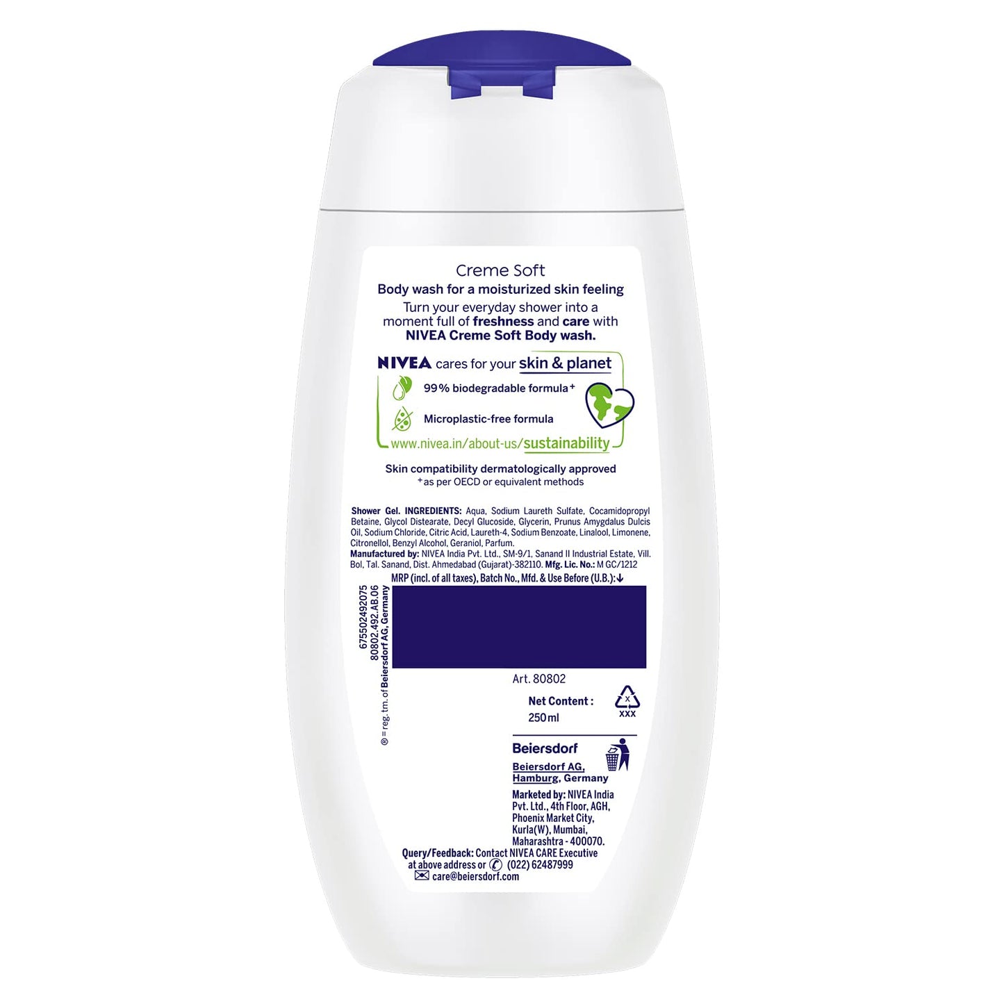 Crème Soft Body Wash 250ml - Moisturizing Almond Oil