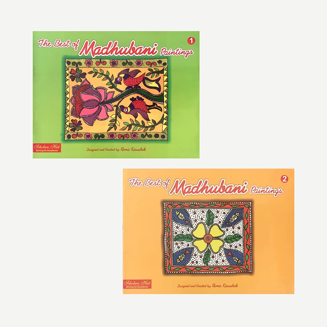 Scholars Hub Best Of Madhubani Art Paintings Book -Vol 1, Vol 2 (Set Of 2 Books) | 48 Pages