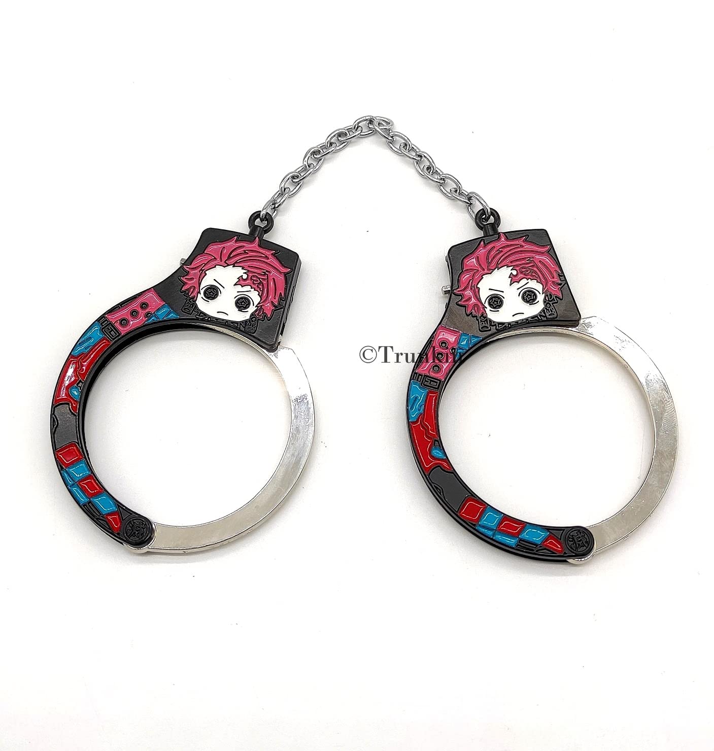 DEMONLSLAYER TANJIRO ANIME THEMED METALS HAND CUFFS WITH KEY COSPLAY / ACCESORIES