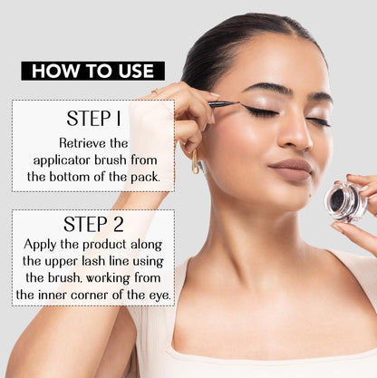 Waterproof Gel Eyeliner Black, Smudge-Proof, Long-Lasting