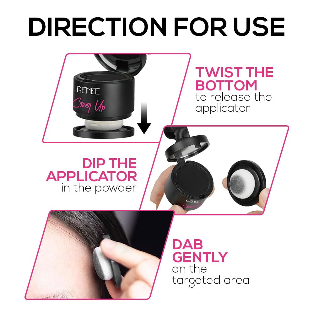 Black Hair Powder 4g - Covers Grey Roots & Bald Spots Instantly