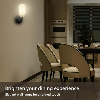 Wall Light Modern Design Black & Brass Finish E27 Compatible 9W Max Size