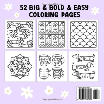 Comfy Patterns: Coloring Book for Adults and Kids, Bold and Easy, Simple and Big Designs for Relaxation Featuring Lovely Cozy Pattern and Mandala (Bold & Easy Coloring) 