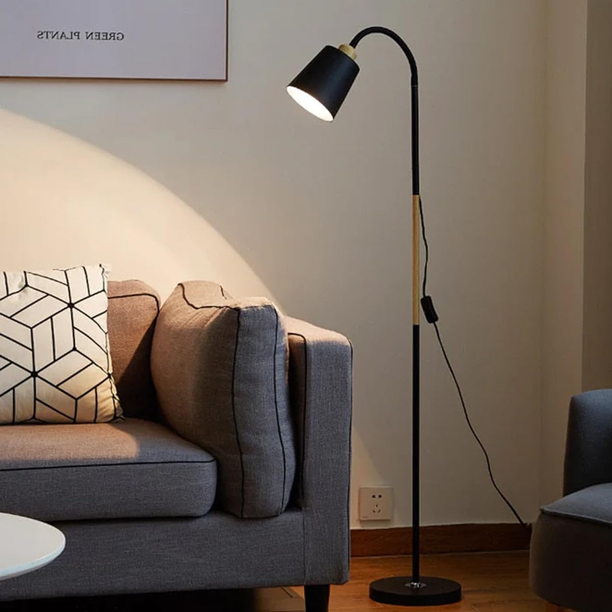 LED Floor Lamp Modern Minimalism Black Metal 150 cm