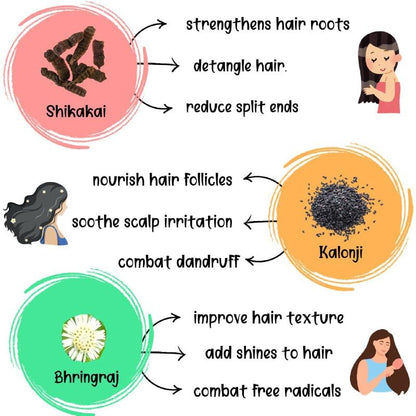 Natural Herbal Shampoo Powder with Amla, Reetha & Bhringraj - 230 gm