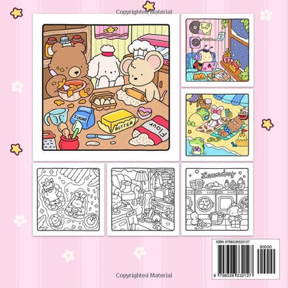 Cozy Friends: Coloring Book for Adults and Teens Featuring Super Cute Animal Characters with Easy and Simple Designs for Relaxation 