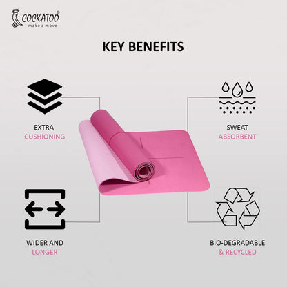 Premium 6 MM Non-Slip TPE Yoga Mat with Carry Bag - 183CM x 61CM