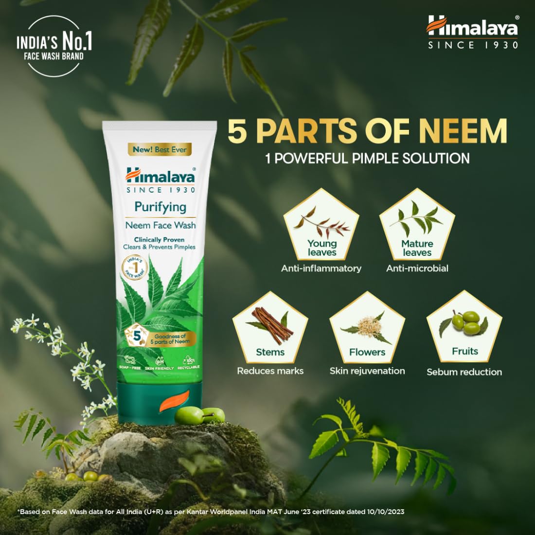 Neem Face Wash for Clear Skin - 200 ml - For All Skin Types