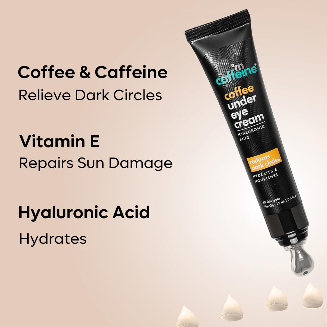 Under Eye Cream Gel for Dark Circles & Puffiness, 15g