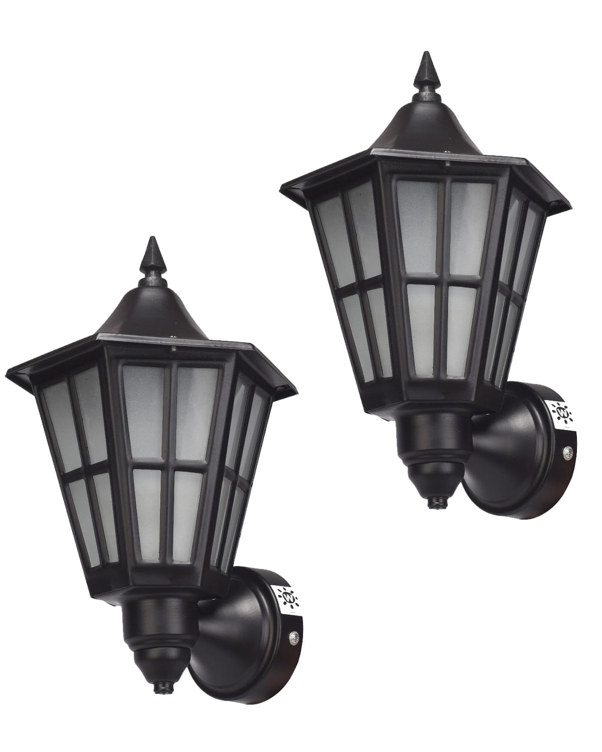 Outdoor Wall Light Lamp - Elegant Metal Design in Black with White Glass - B22 Holder