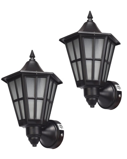Outdoor Wall Light Lamp - Elegant Metal Design in Black with White Glass - B22 Holder